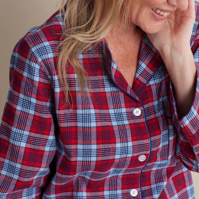 Family Flannel Women's Button-Down Pajama Set,Nantucket
